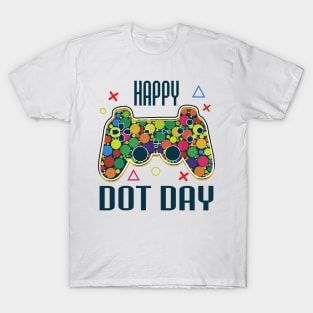 Happy Dot Day Gamers Boy Game Controller Colourful Polka Dot T-Shirt